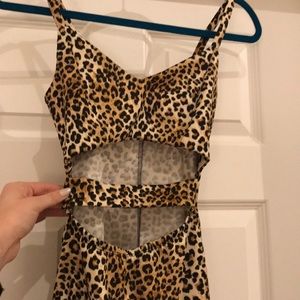 Cheetah Windsor cutout mini dress